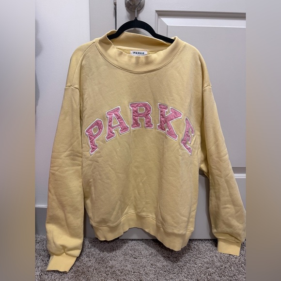 Parke Sweaters - Parke Large/XL Summerland Yellow + Pink Mockneck Sweatshirt. 💕⚡️